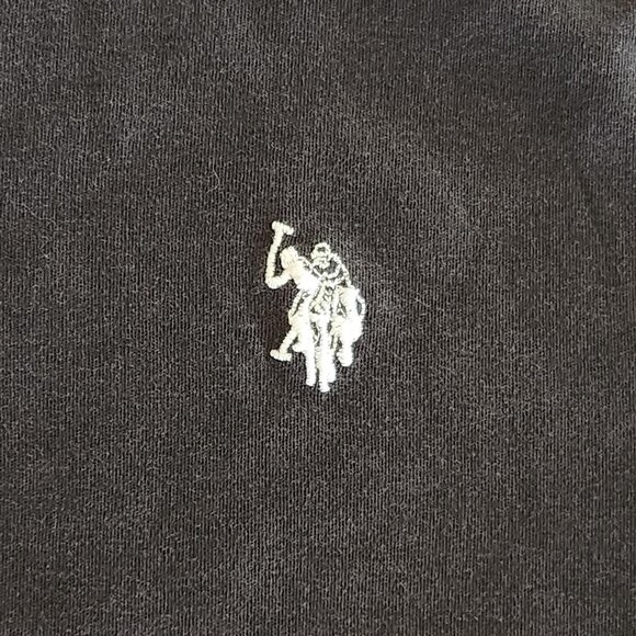 U.S. Polo Assn Sz M Men's Cotton Short Sleeve Polo Black Color Logo Basic Work - Picture 5 of 10